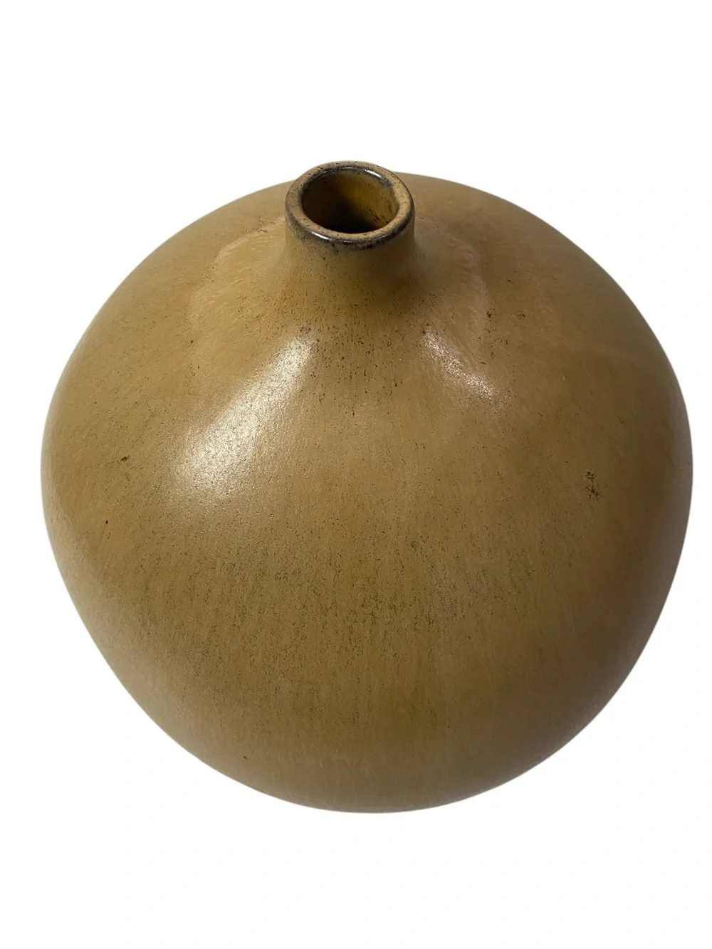 Pottery Barn Brown Rustic Round Vase Made In Portugal